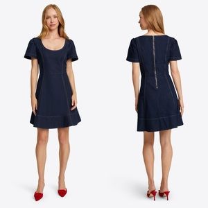 Draper James Faith Love Circle Mini Dress in Dark Wash Size 16 Denim Jean